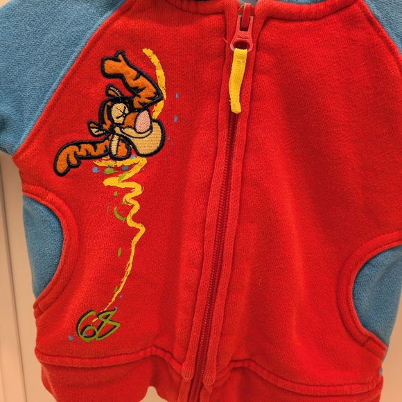 Vintage Y2K Disney Tigger Embroidered Hoodie Zip Sweater - Picture 3 of 6